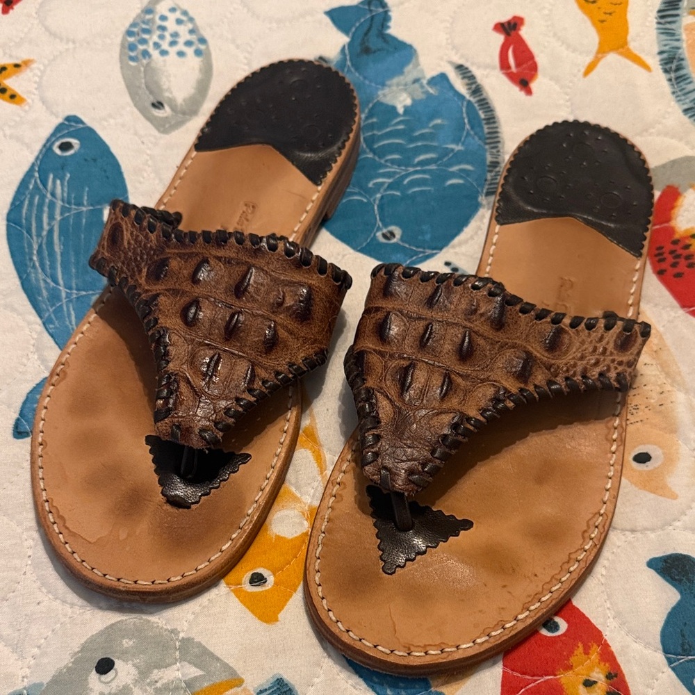 Palm Beach Sandals Crocodile leather Sandals- sz 10